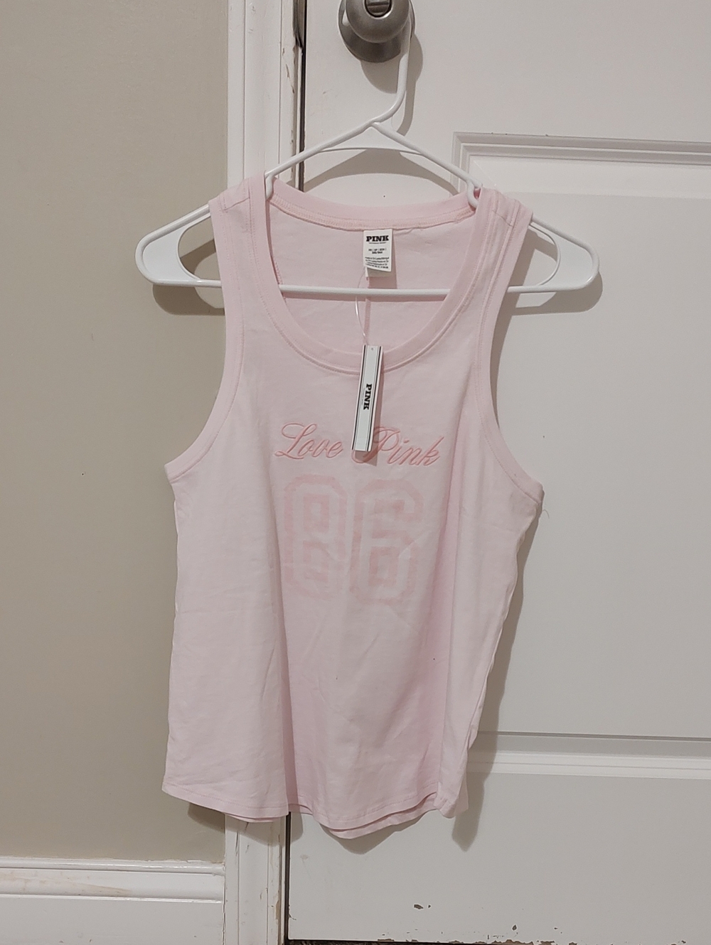 PINK Victoria's Secret Pale Pink 'Love Pink' Graphic Tank